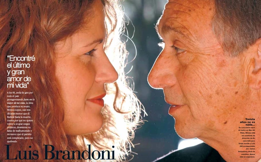 Tras su divorcio, Brandoni inició una relación de nueve años con la productora Mónica López, marcada por la diferencia de edad