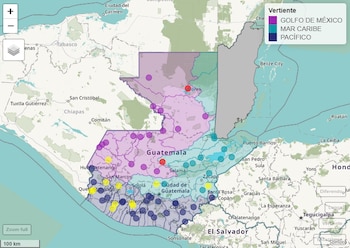 El monitoreo hidrológico reporta caudales bajos en la vertiente del Pacífico y advierte sobre posibles riesgos en comunidades cercanas./(Insivumeh)