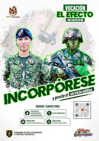 Escaneando el código QR que aparece en la imagen se puede acceder a la dirección web del Ejército en el que se pueden conocer mayores detalles de la convocatoria - crédito Ejército Nacional de Colombia