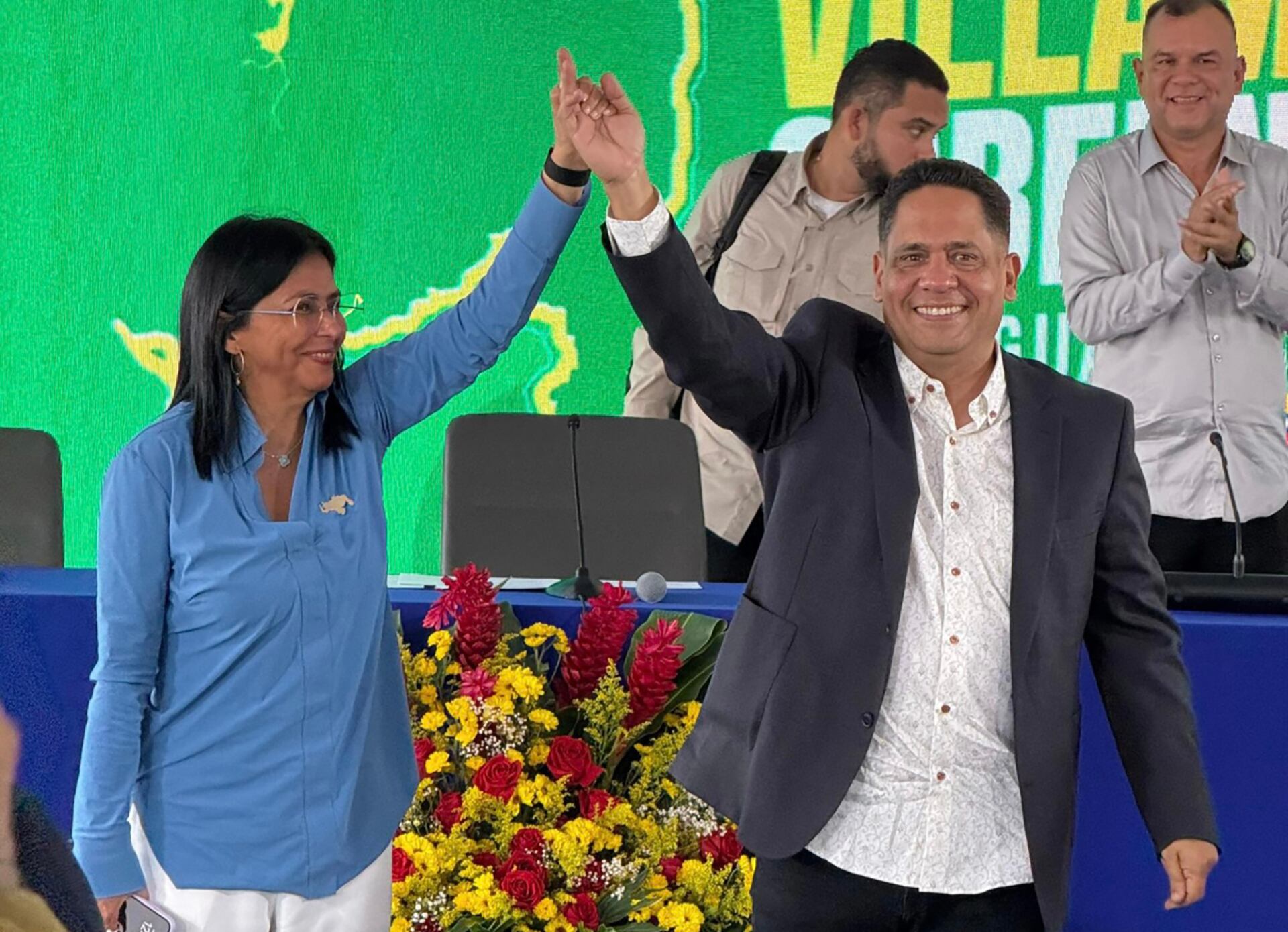 La Vicepresidente Delcy Rodríguez en la juramentación del almirante Neil Villamizar como gobernador de la GUayana Esequiba