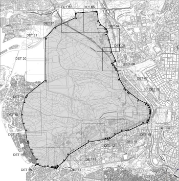 Un mapa de la Casa de Campo incluido en el expediente para modificar el BIC