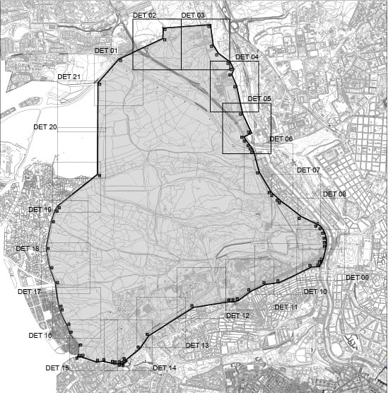 Un mapa de la Casa de Campo incluido en el expediente para modificar el BIC