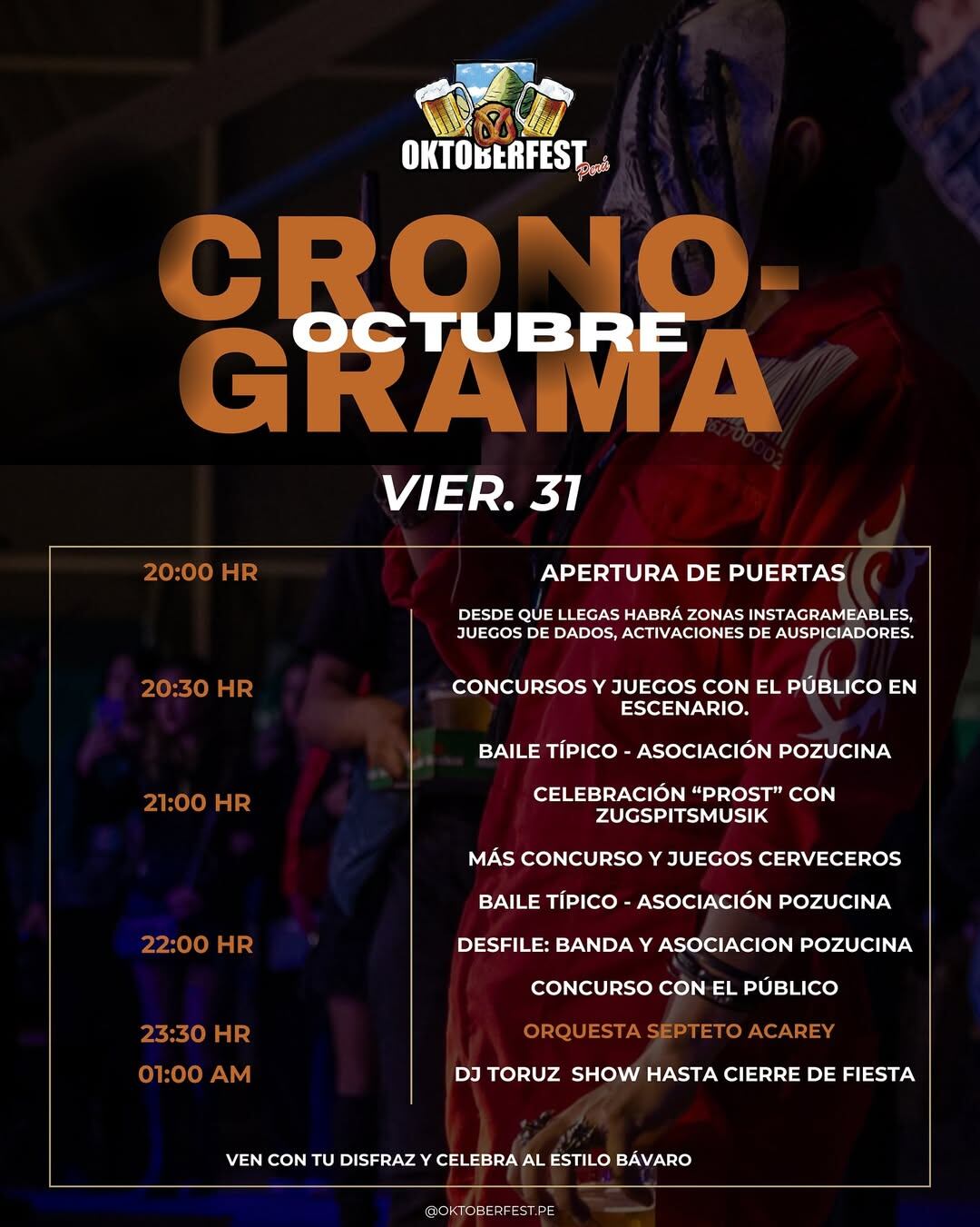 Oktoberfest Perú 2025: actividades y horarios del 31 de octubre.
