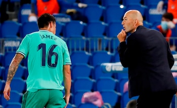 Con Zinedine Zidane, James Rodríguez