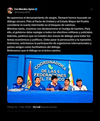 El mensaje de Evo Morales