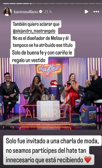 Karen Sevillano defendió a Alejandro