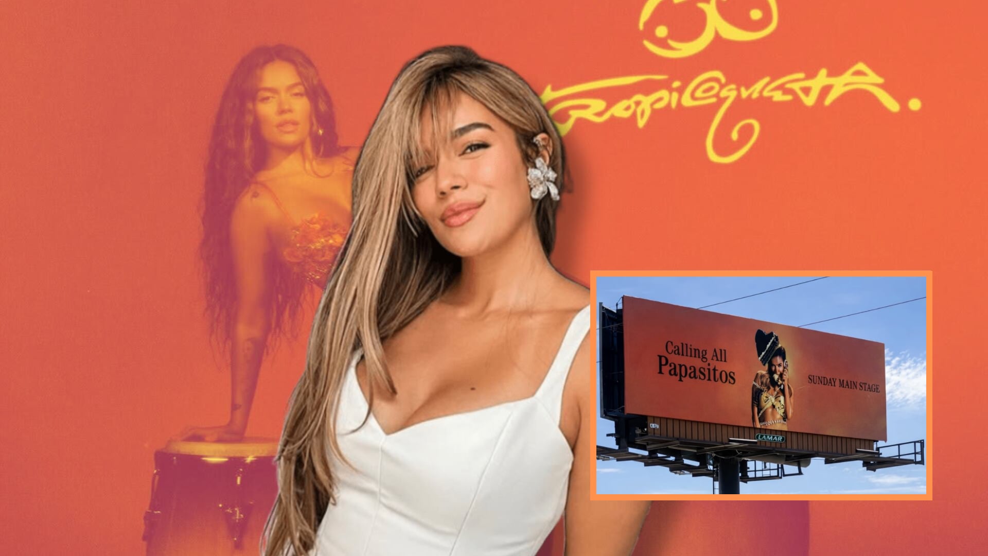 Karol G desplegó una campaña de vallas en California con el mensaje “Calling all Papasitos”, anticipando su actuación en Coachella - crédito @karolg/ Instagram