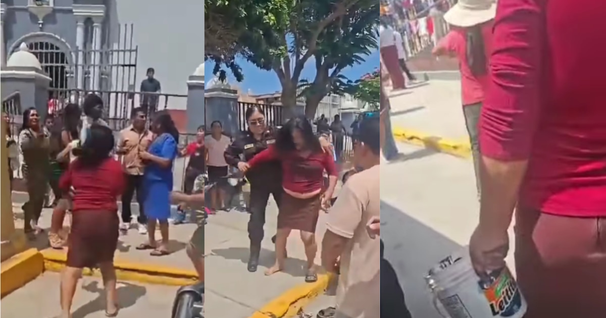 Boda termina en batalla campal en Chiclayo: expareja llegó a iglesia con balde de pintura