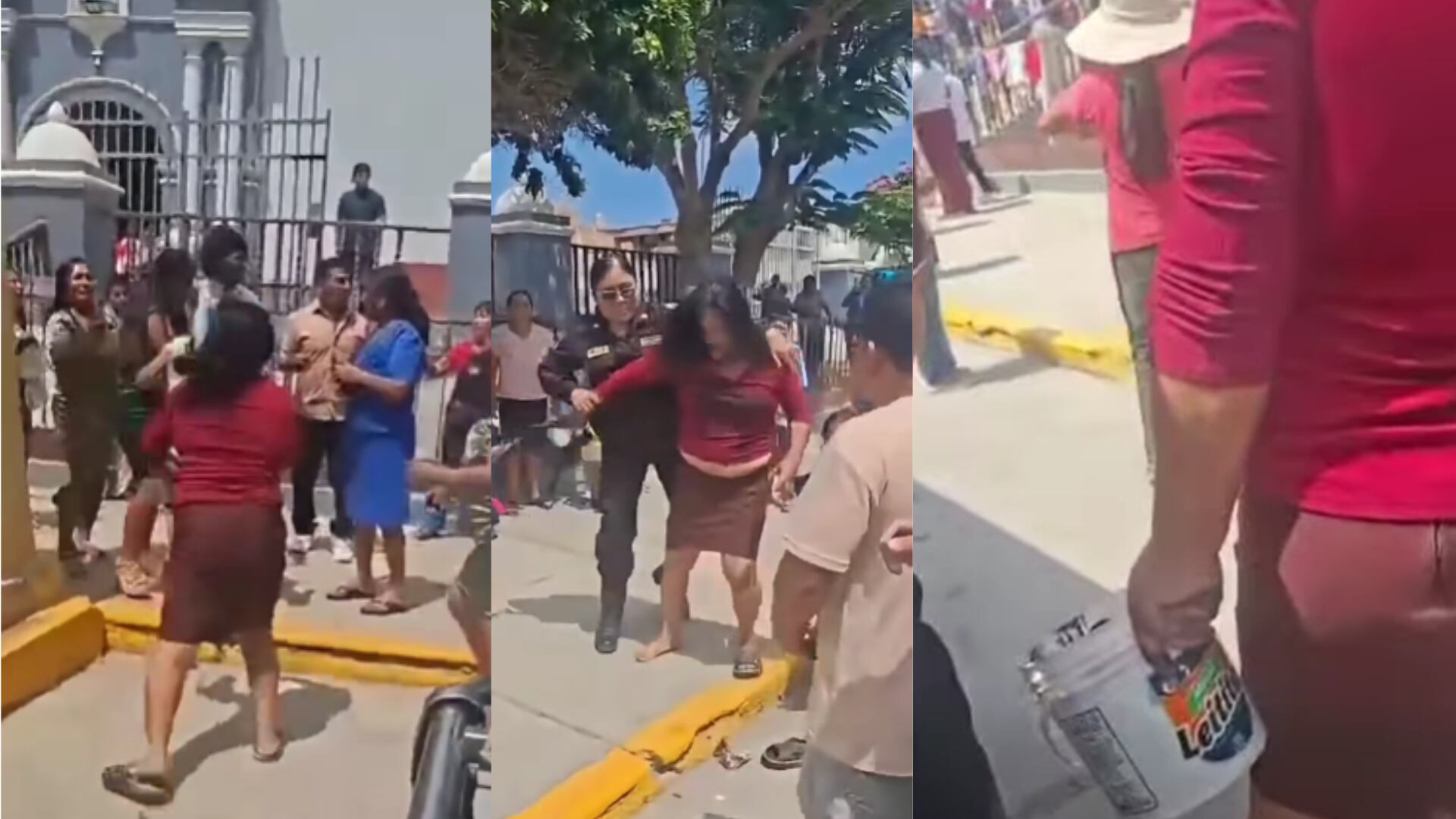 Boda termina en batalla campal en Chiclayo: expareja llegó a iglesia con balde de pintura