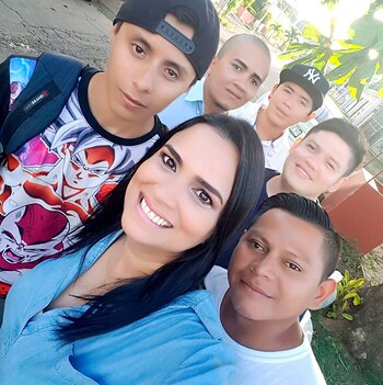 Irela Iglesias con parte de