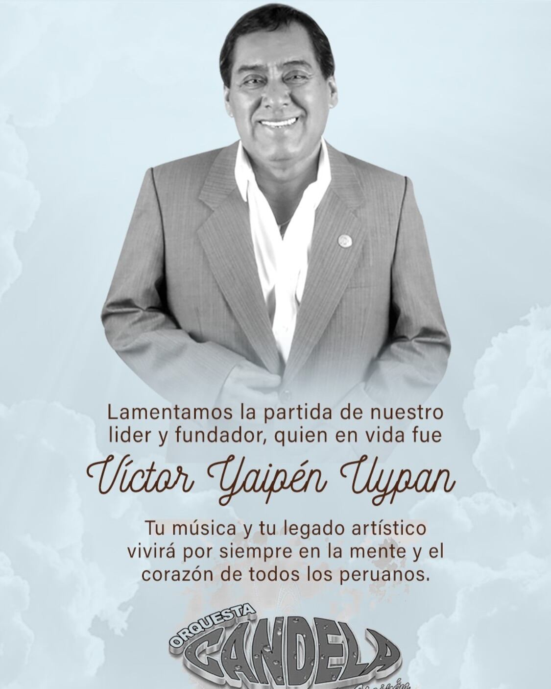 Orquesta Candela despidió a Víctor Yaipén. (Facebook)