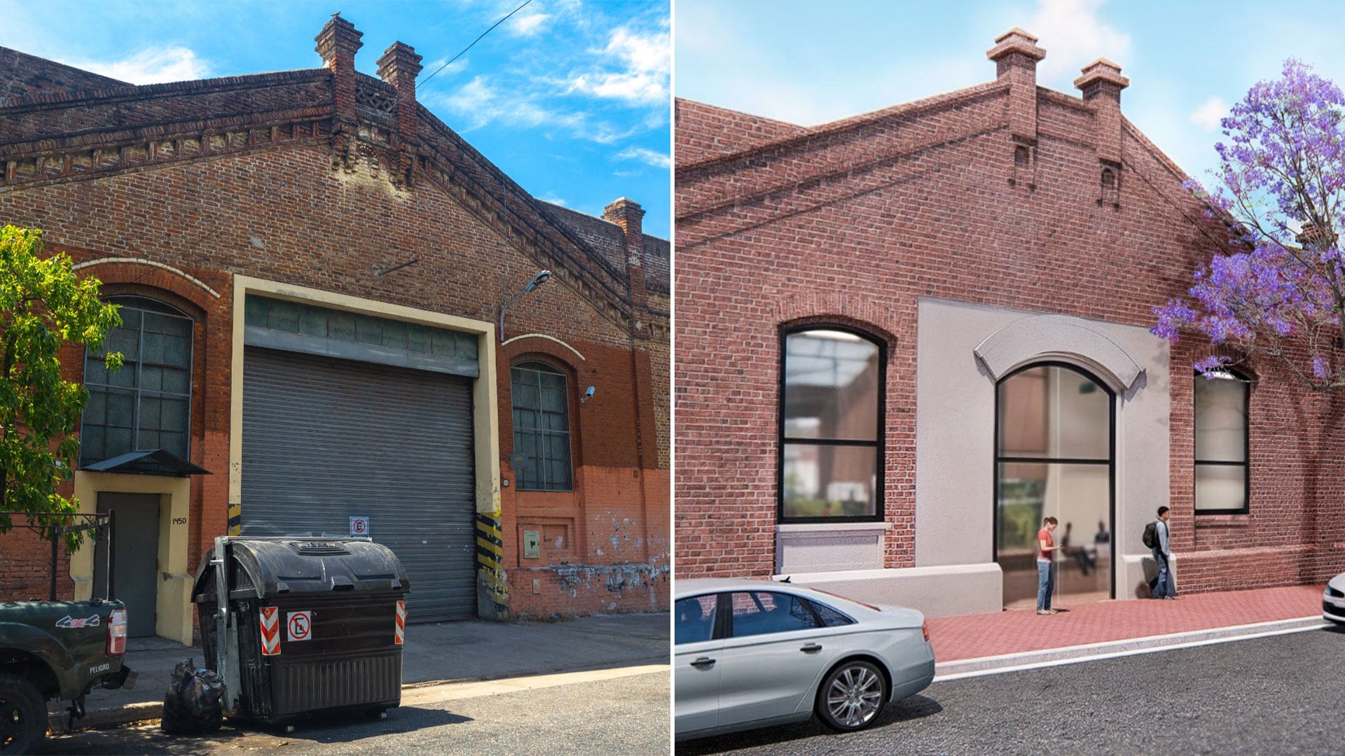 La fachada ladrillera del antiguo edificio ferroviario será recuperada e integrada al conjunto