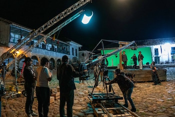 Detrás de cámaras de la