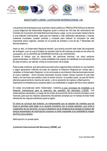 Comunicado de los gremios.