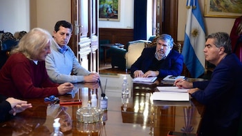 Ruben Pollo Sobrero con senadores Jose Mayans y Wado de Pedro