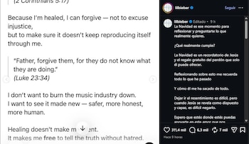 Justin Bieber reflexionó sobre su