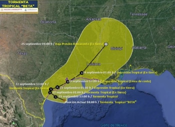 Trayectoria de la tormenta tropical