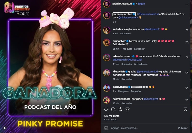 Pinky Promise se corona como el Mejor Podcast Del Año en los Premios Juventud 2026.