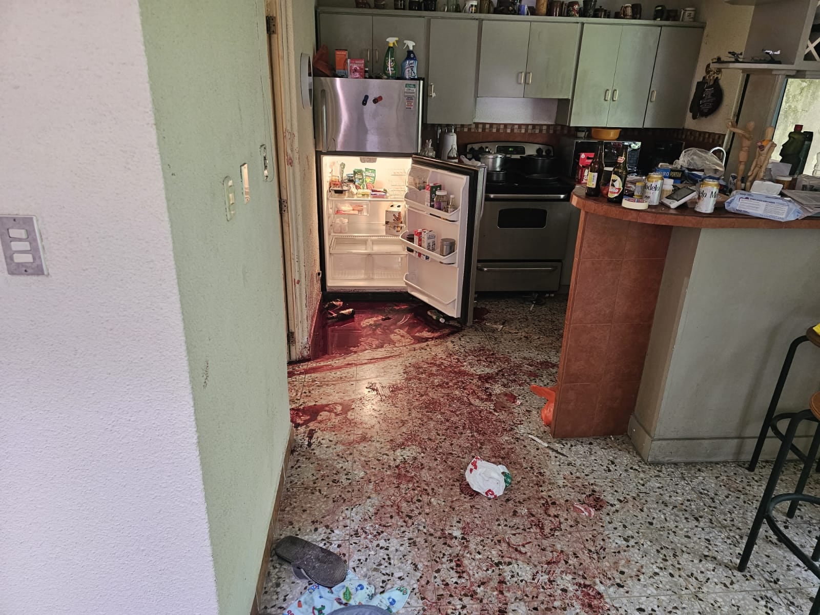 La escena del crimen evidenció la violencia con la que el exfuncionario guatemalteco habría sido asesinado por su propio hijo. (PNC)
