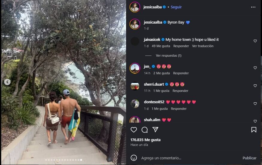 Jessica Alba mostró cómo disfruta de la playa junto a Dany Ramirez. (Instagram/Jessica Alba)