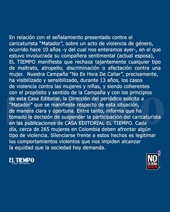 Comunicado de El Tiempo sobre