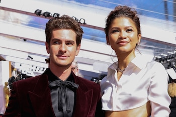 Zendaya and Andrew Garfield pose