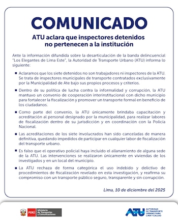 La ATU negó que los