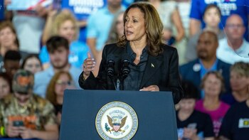 La candidata presidencial demócrata, la