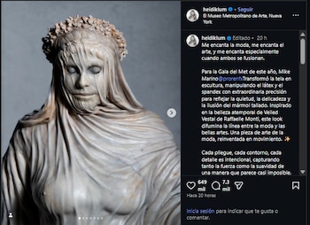 Heidi Klum explicó con mayor detalle su caracterización para la Met Gala en una publicación de Instagram. (Instagram)