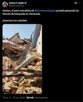El alcalde Galán compartió el video la mañana del sábado 27 de junio de 2026 - crédito @CarlosFGalan/X