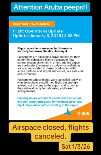 Comunicado oficial del Aeropuerto Internacional