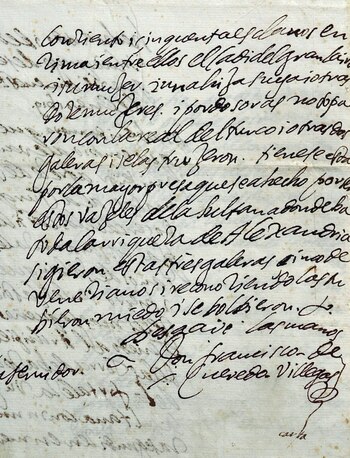 Carta autógrafa de Francisco de