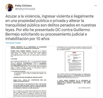 Twitter de Patricia Chirinos