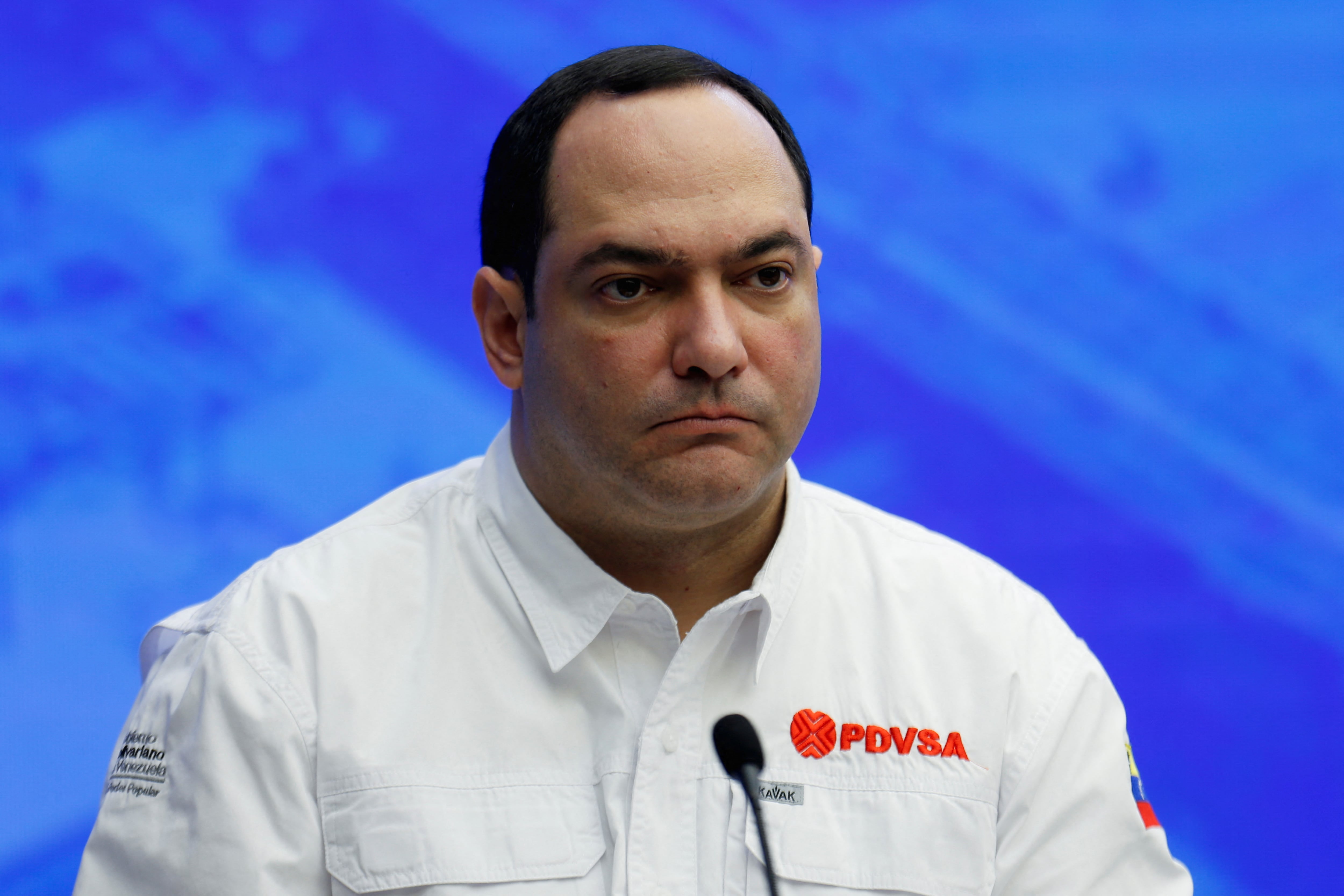 El presidente de la petrolera estatal venezolana PDVSA, Héctor Obregón, asiste a una conferencia de prensa ofrecida por la vicepresidenta y ministra de Petróleo de Venezuela, Delcy Rodríguez, en el Palacio de Miraflores, en Caracas, Venezuela, el 18 de noviembre de 2024. REUTERS/Leonardo Fernández Viloria
