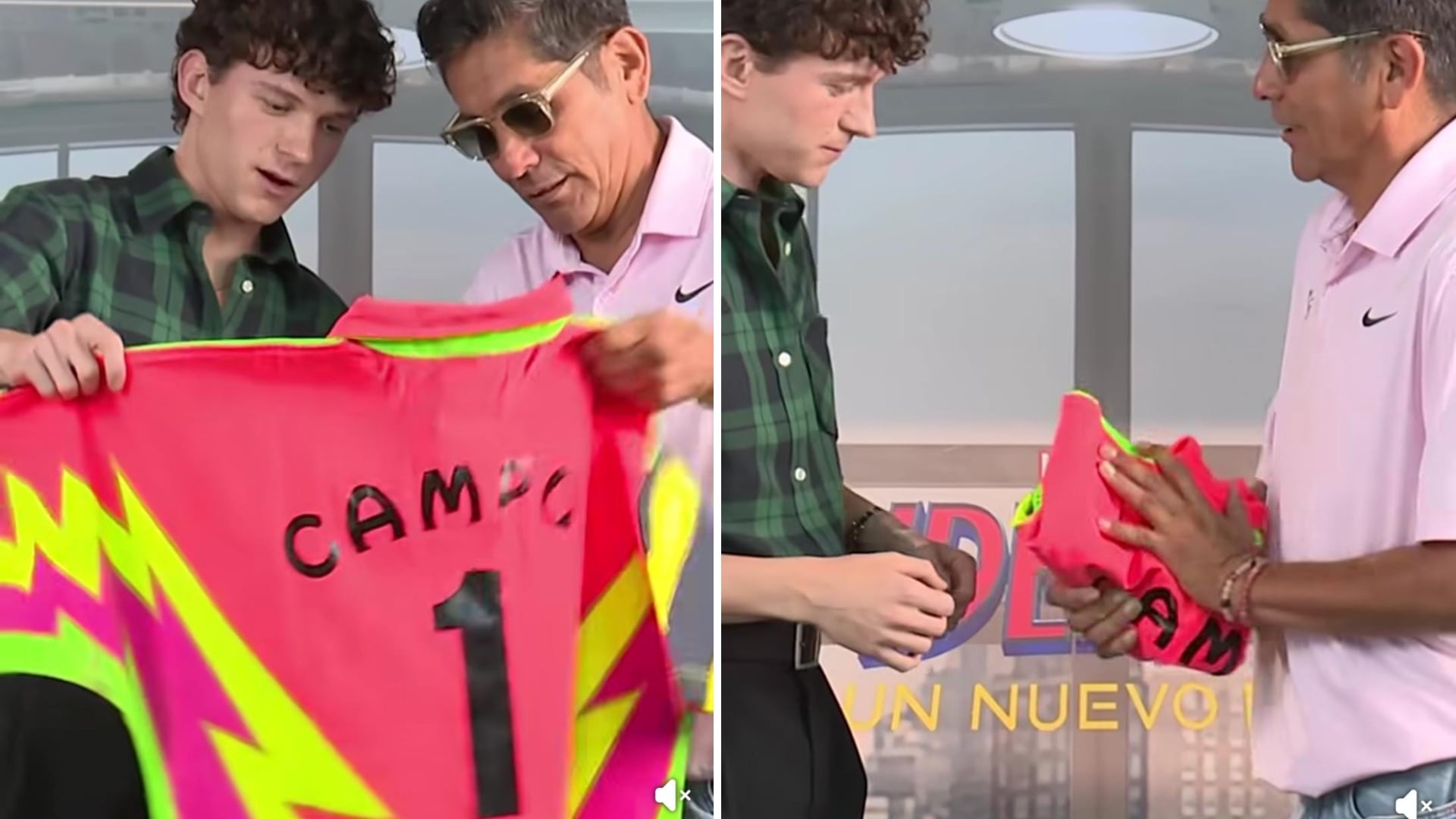 Jorge Campos le desea éxito a Tom Holland en la nueva película Spider-Man y le regala playera