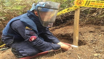 Ejército de Colombia avanza en desminado humanitario en suroccidente de Colombia.
Cortesía Ejército de Colombia