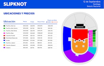 Preció de Slipknot y Marilyn Manson en el estadio nacional de Chile