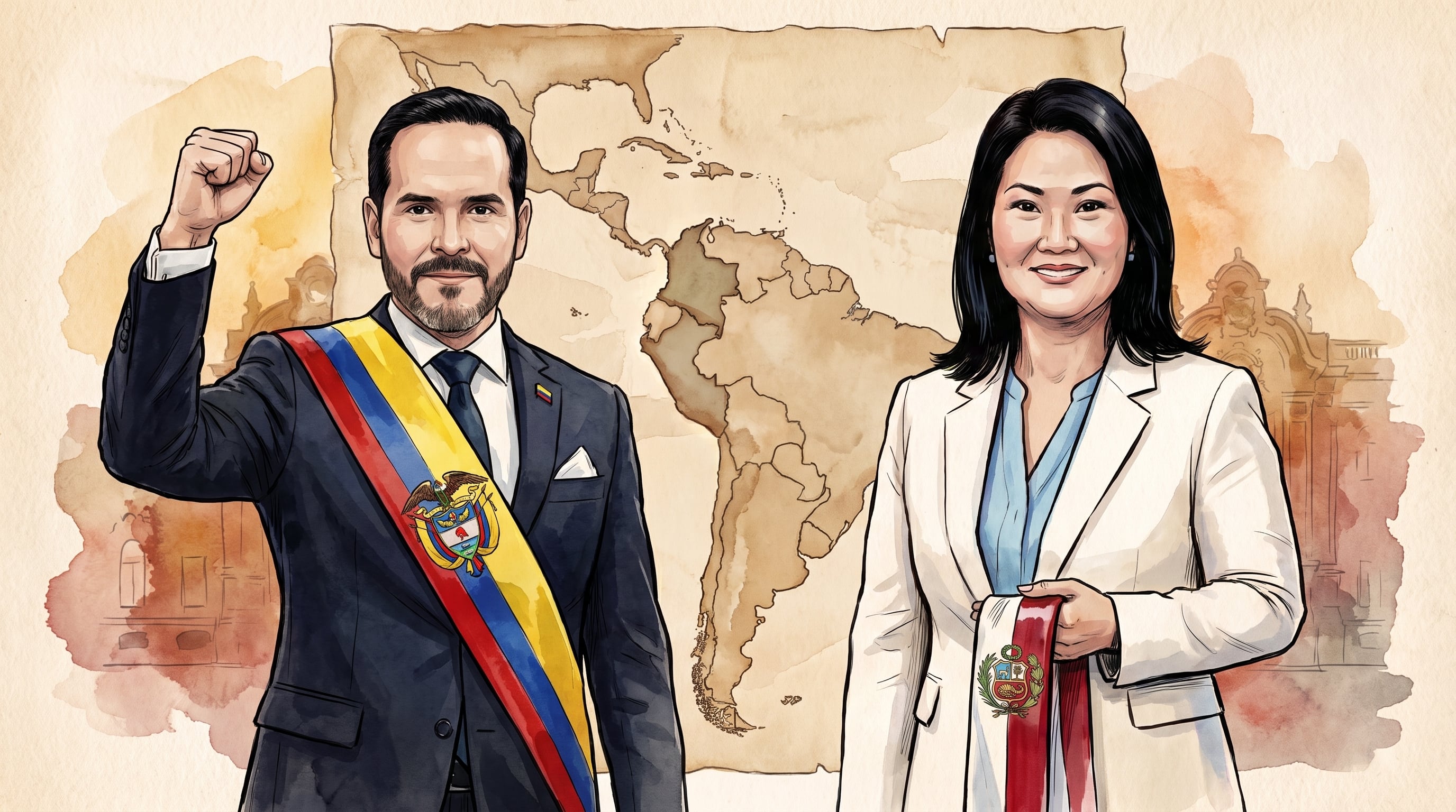 Abelardo de la Espriella y Keiko Fujimori ganaron el balotaje en Colombia y Perú, respectivamente (Imagen Ilustrativa Infobae)