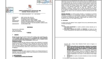 Resolución del Poder Judicial respecto