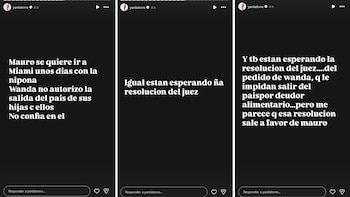 Tres publicaciones de redes sociales con texto blanco sobre fondo oscuro, incluyendo el usuario yanilatorre y un cuadro para responder