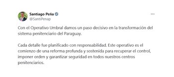 El mensaje de Santiago Peña