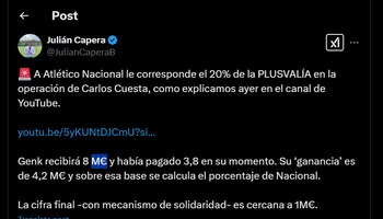 El periodista informó que Nacional