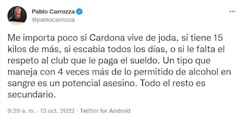 Comentario de Carrozza sobre Cardona