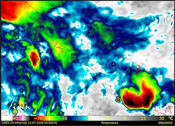 El Instituto Meteorológico Nacional vinculó el deterioro del tiempo con humedad desde el sur de América Central y con inestabilidad atmosférica. (Cortesía: Instituto Meteorológico Nacional de Costa rica)