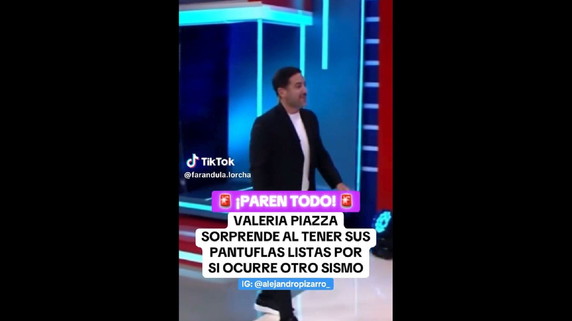 Mientras en el set todo fluía, Óscar del Portal reveló un detalle inesperado: Valeria Piazza escondía pantuflas por precaución. La escena, breve pero real, se viralizó al instante. (América Espectáculos)
