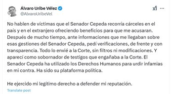 El expresidente señaló que su