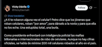 Vicky Dávila rechaza las declaraciones