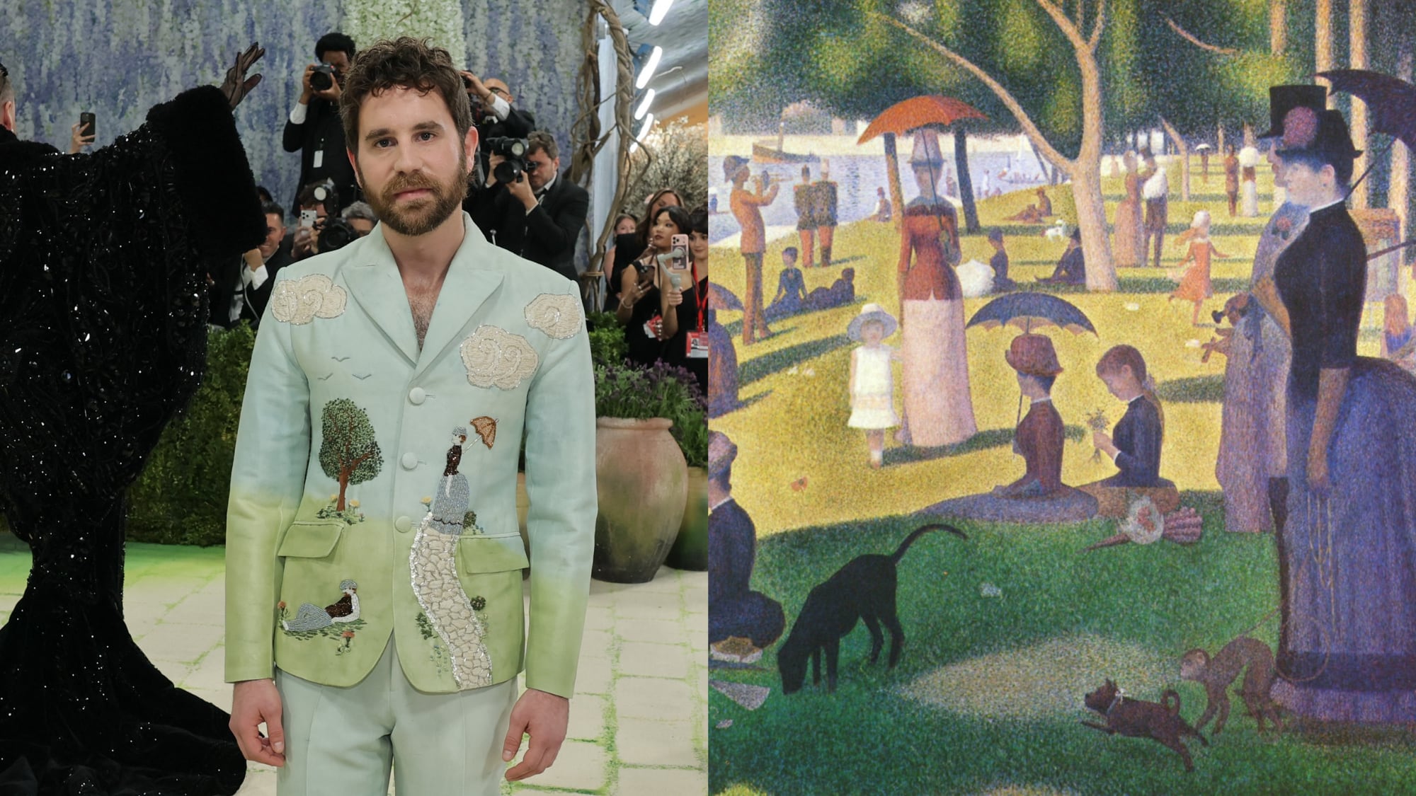 El puntillismo de Georges Seurat cobró vida en el traje de Ben Platt