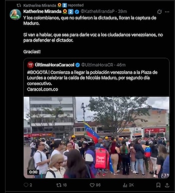 Katherine Miranda hizo varias publicaciones