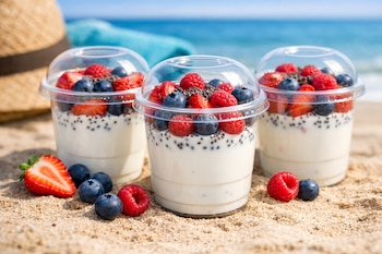 Vasitos de yogur y frutos